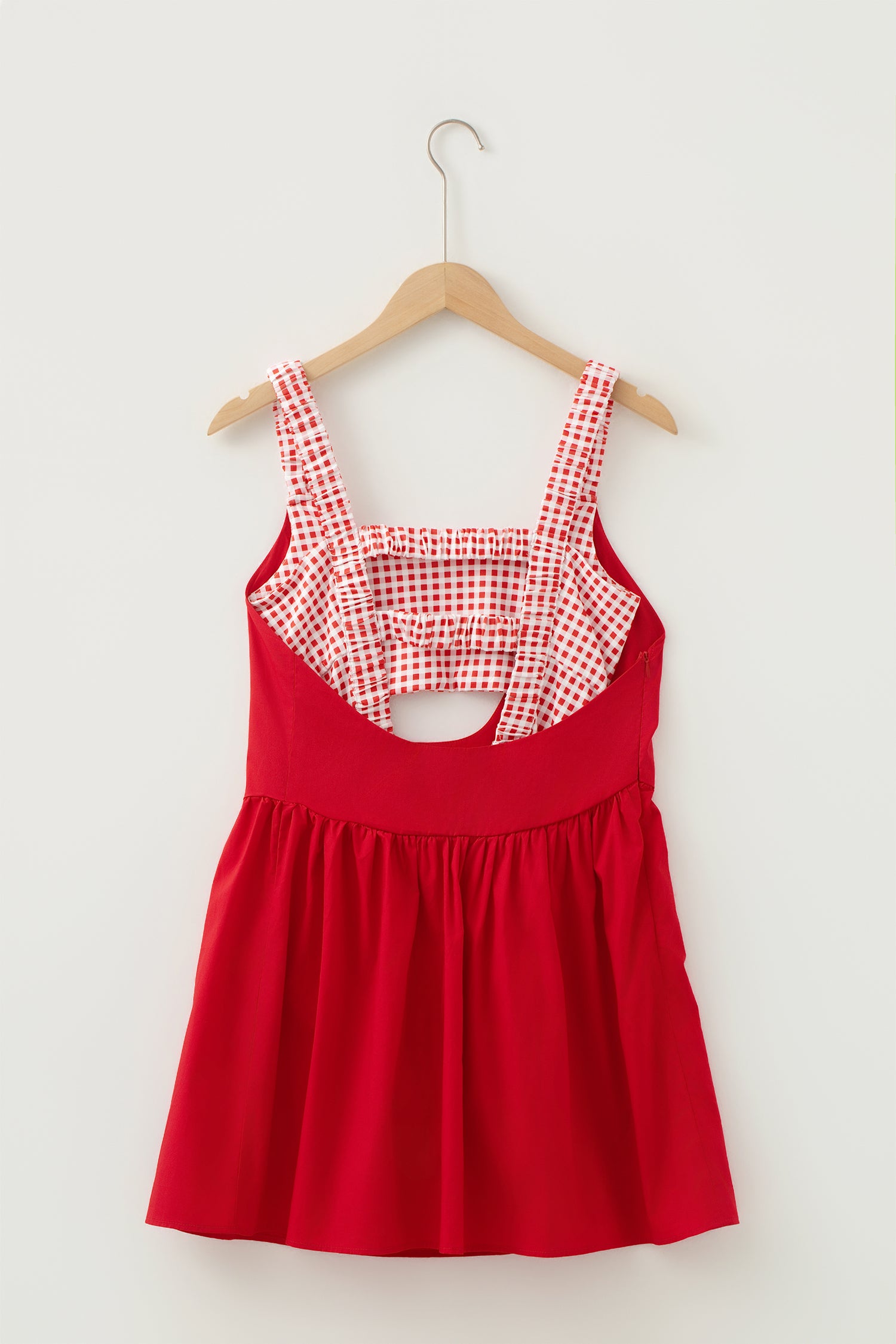 Gingham Contrast Patchwork Loose Mini Dress