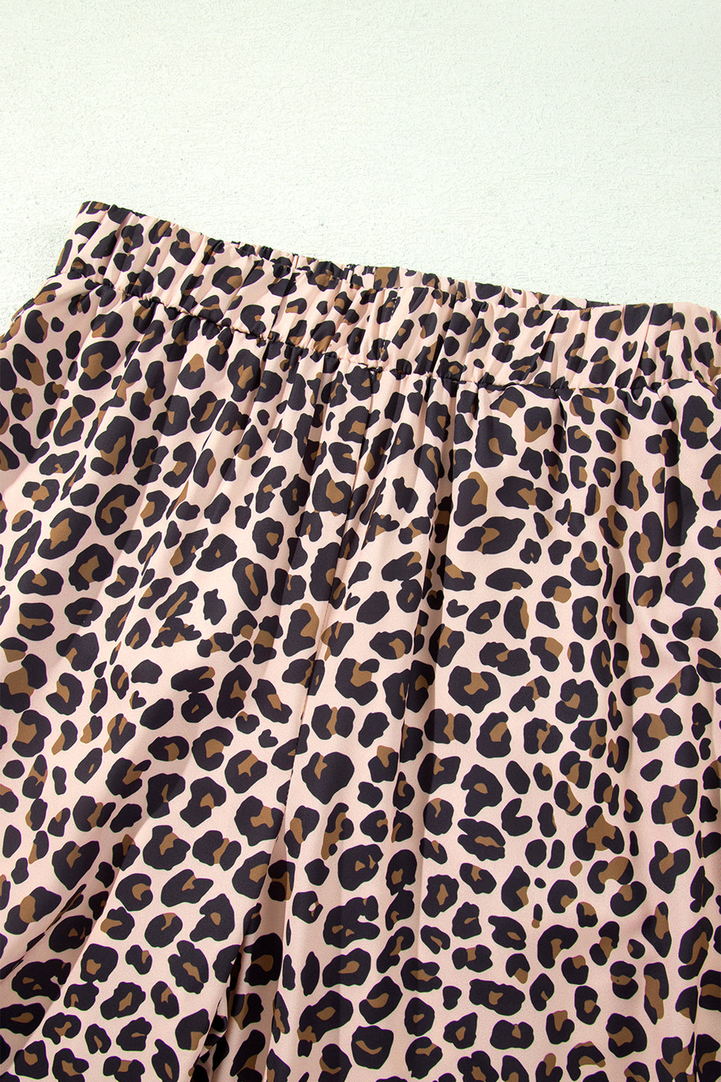 Leopard Print Side Striped Detail Casual Wide Leg Pants