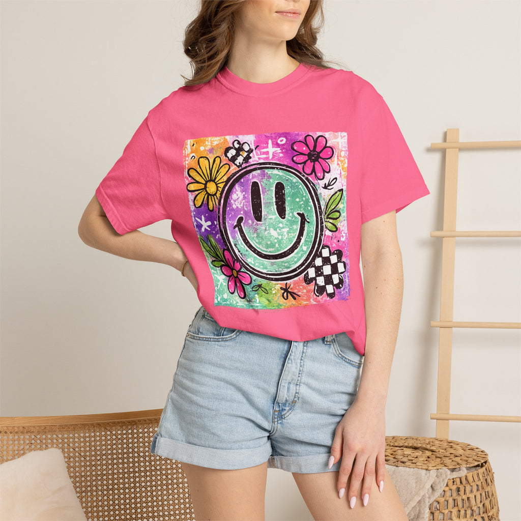 Smiley Flower Graphic T-Shirt