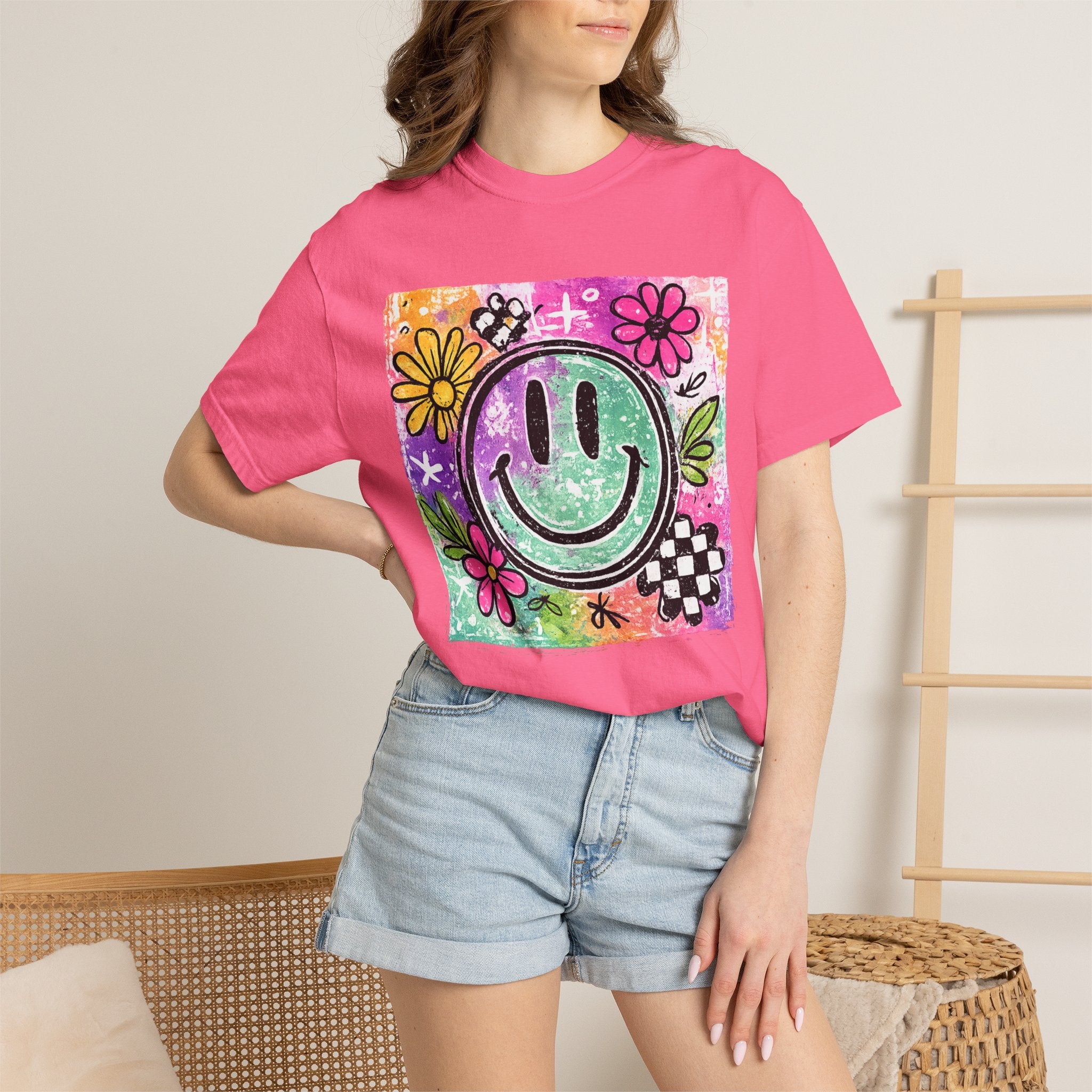 Smiley Flower Graphic T-Shirt