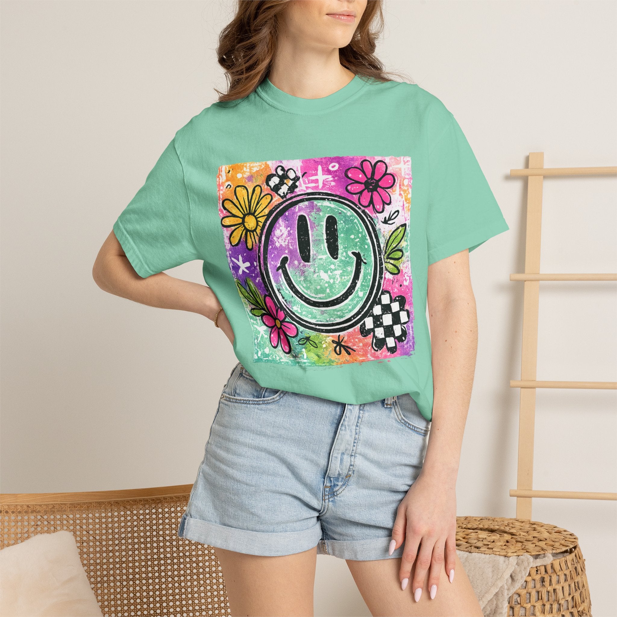 Smiley Flower Graphic T-Shirt