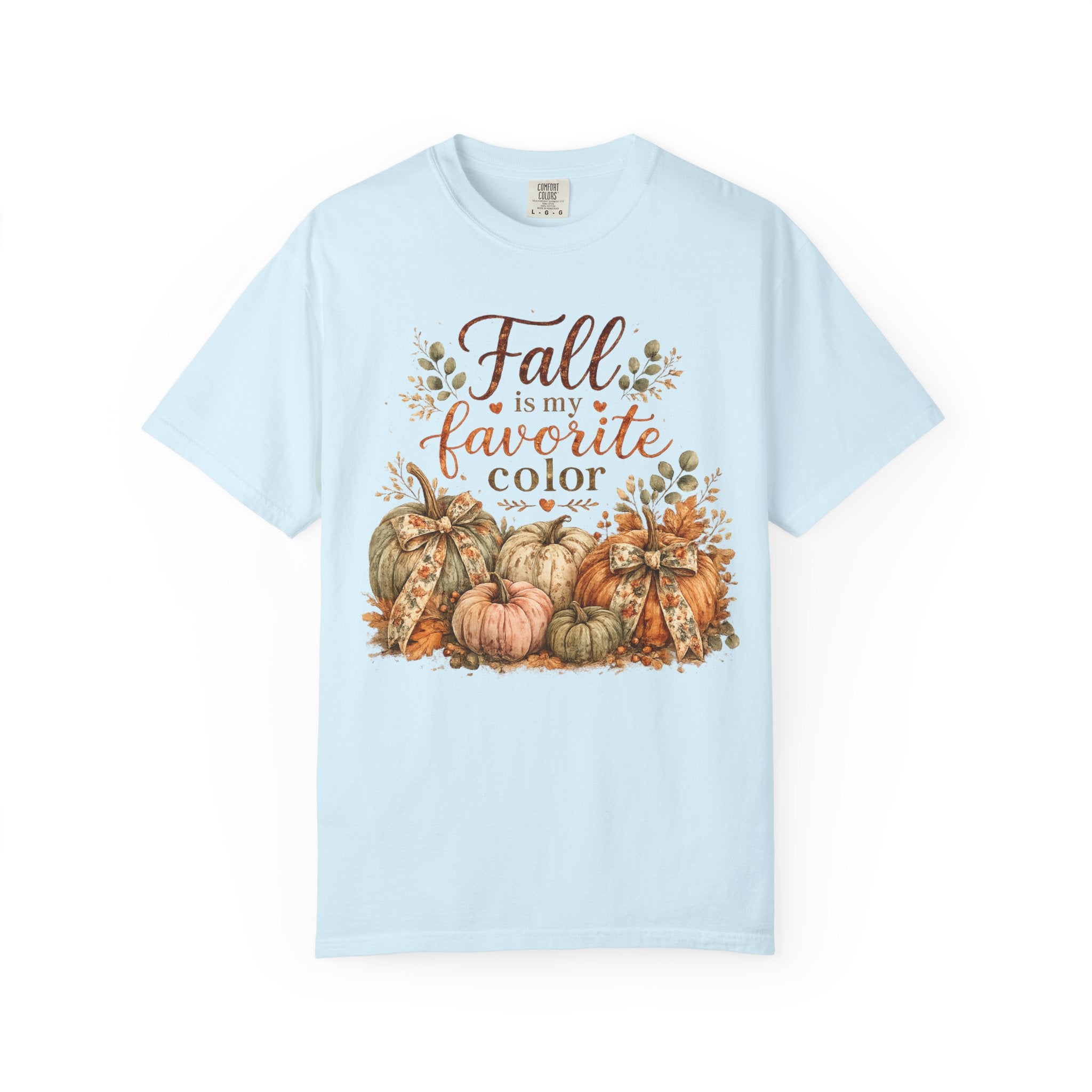 Fall Is My Favorite Color T-Shirt — Pumpkin & Autumn Leaves Tee