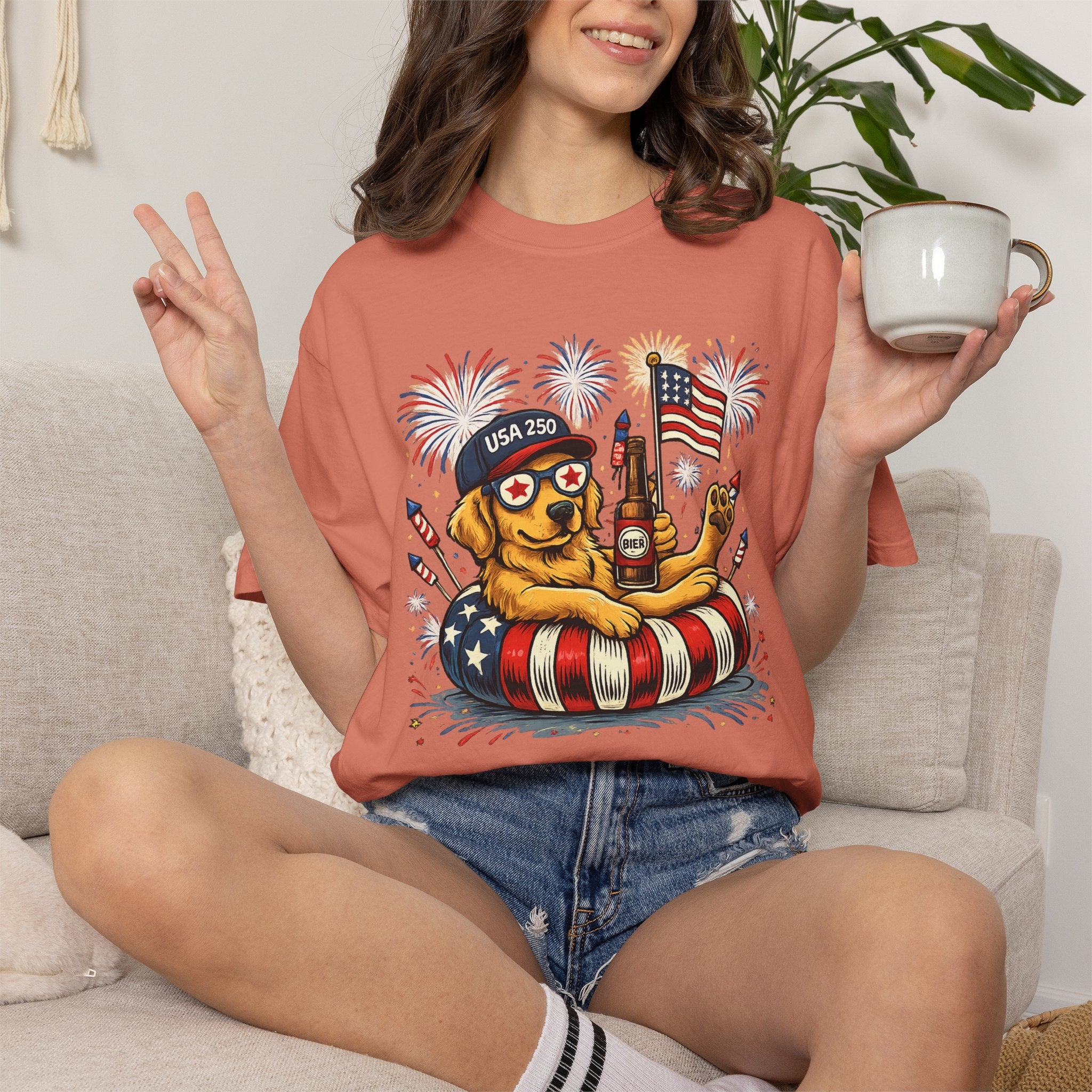 Patriotic Summer Dog T-Shirt