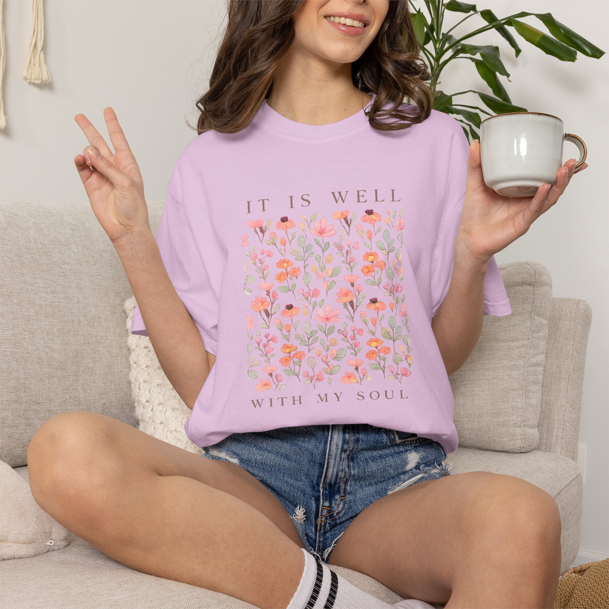 It Is Well With My Soul Floral T-Shirt