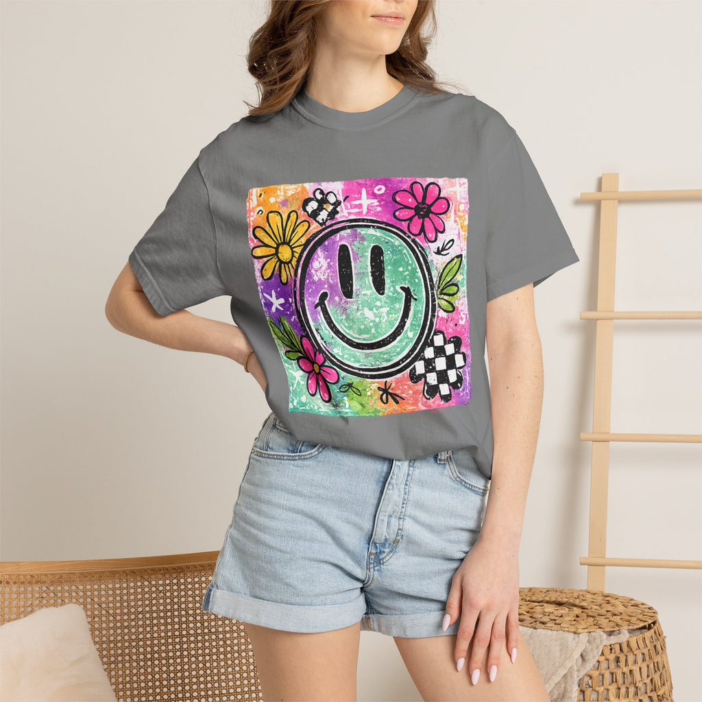 Smiley Flower Graphic T-Shirt
