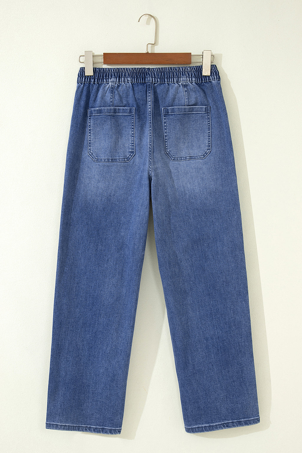 Ashleigh Blue Drawstring Waist Ankle Length Casual Jeans Pocket Detail Denim Pants
