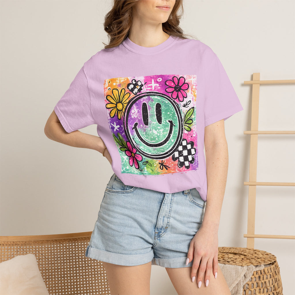 Smiley Flower Graphic T-Shirt