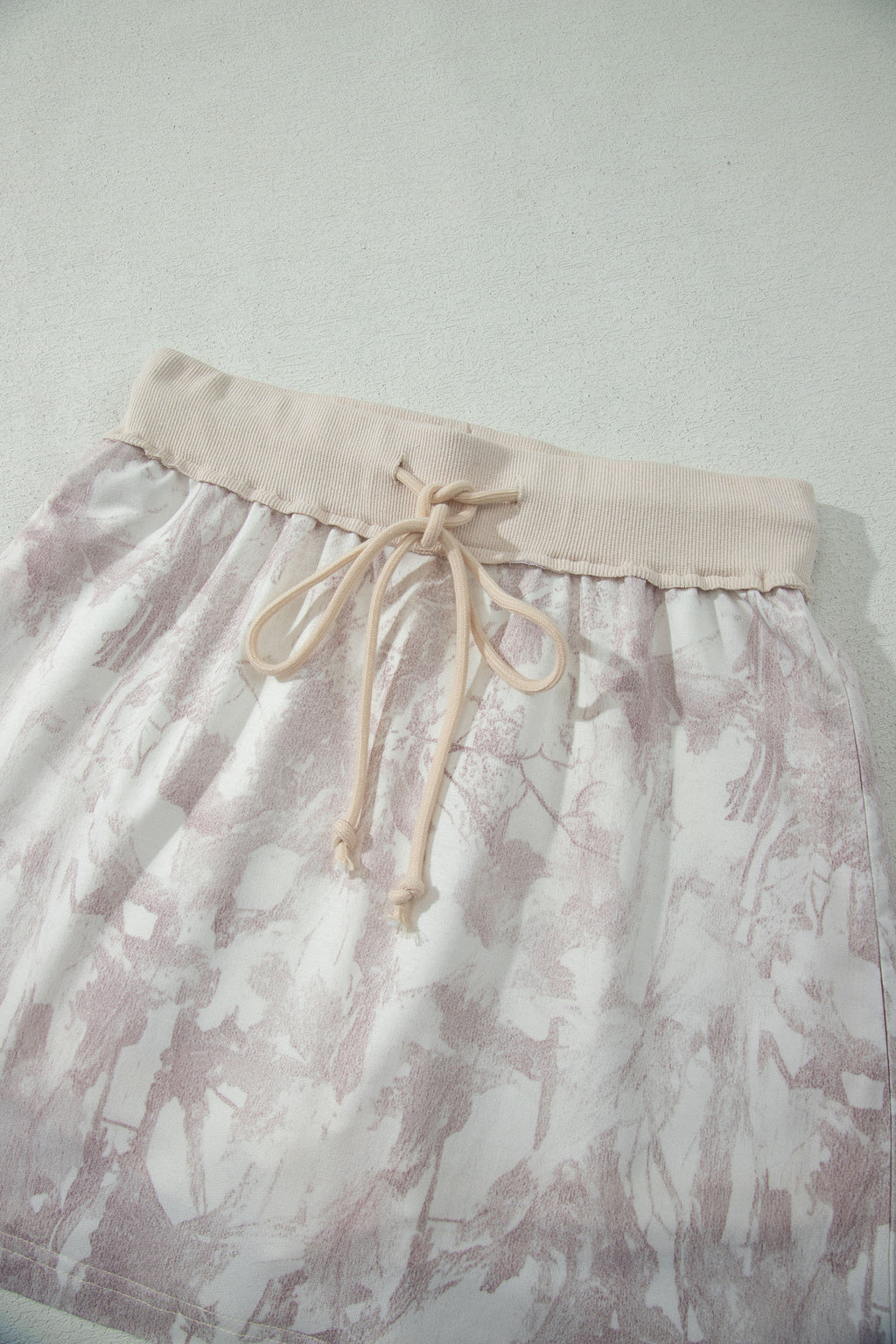 Gray Woodland Camo Print Raw Edge Cropped Set