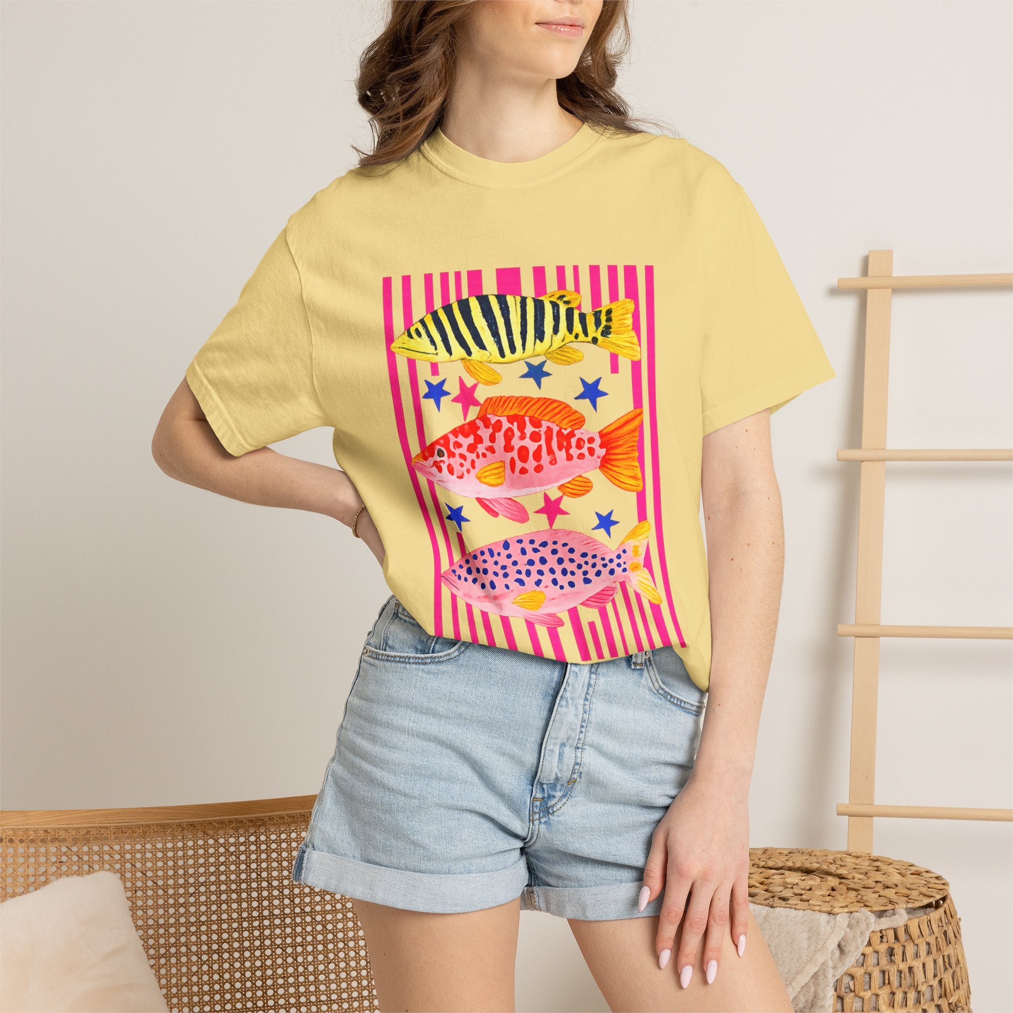 Fish Stripe Graphic T-Shirt
