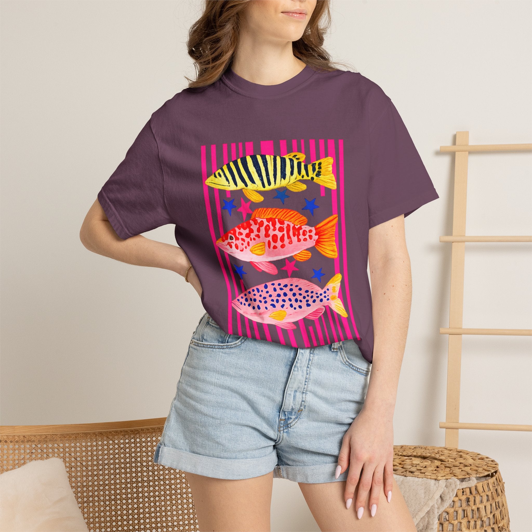 Fish Stripe Graphic T-Shirt