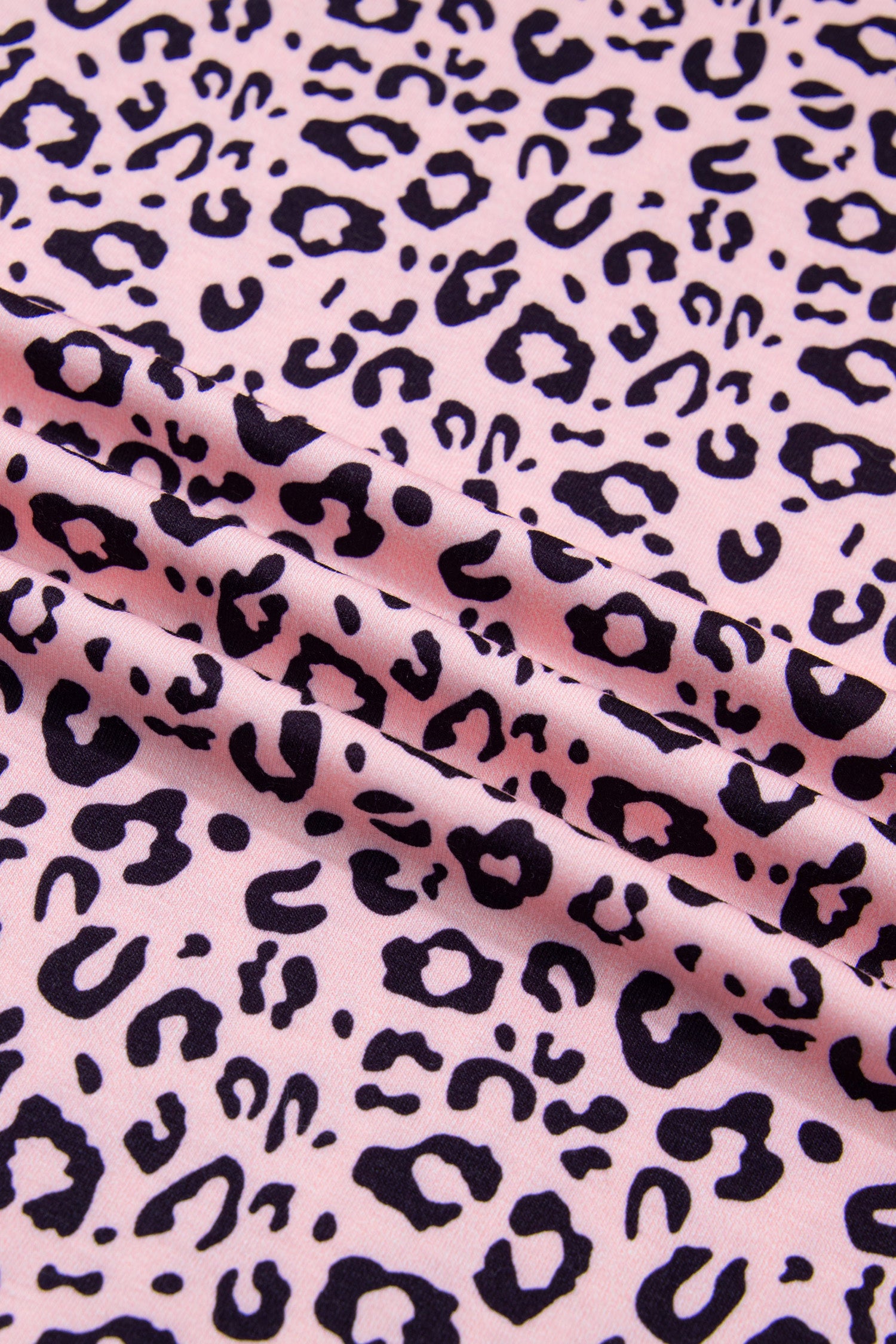 Pink Leopard Striped Contrast Patchwork Plus Size Top
