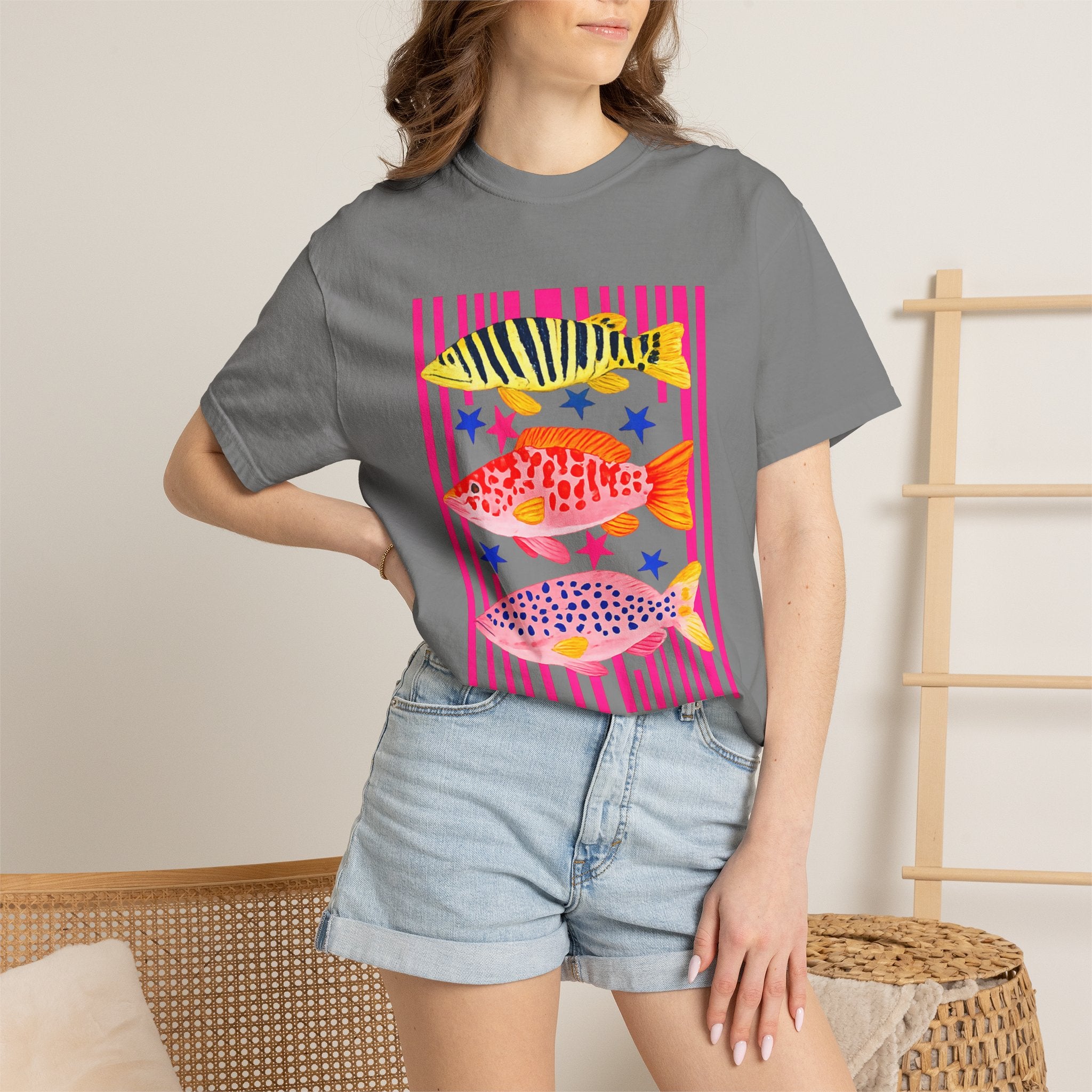 Fish Stripe Graphic T-Shirt