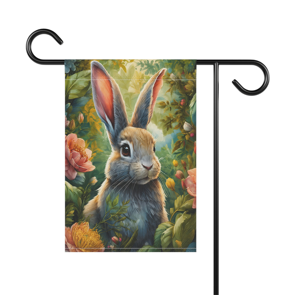 Whimsical Garden Bunny Flag
