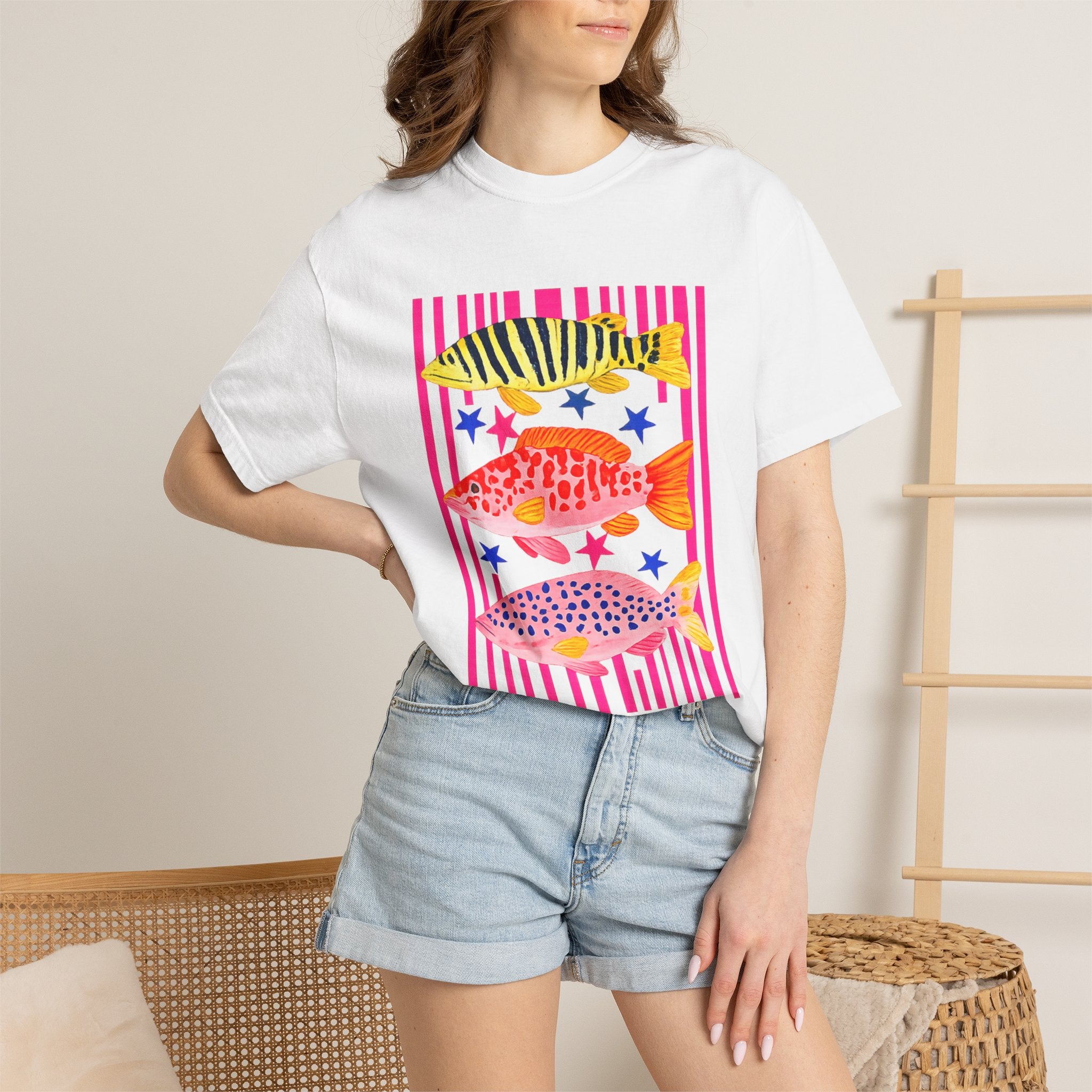 Fish Stripe Graphic T-Shirt
