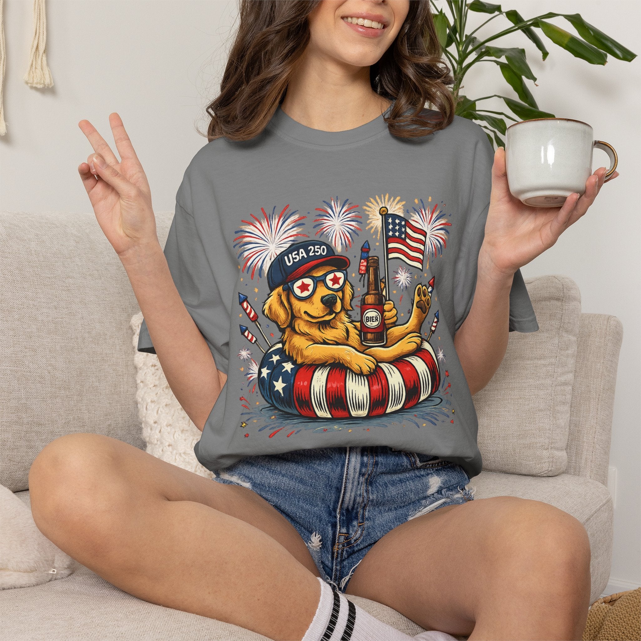 Patriotic Summer Dog T-Shirt