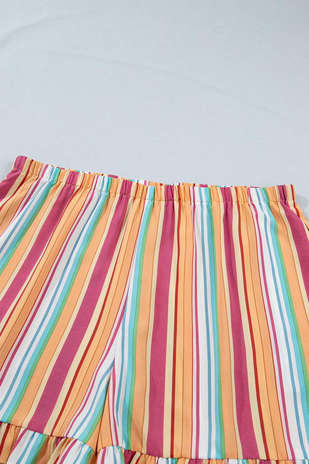 Plus Size Elastic Waist Ruffle Hem Shorts