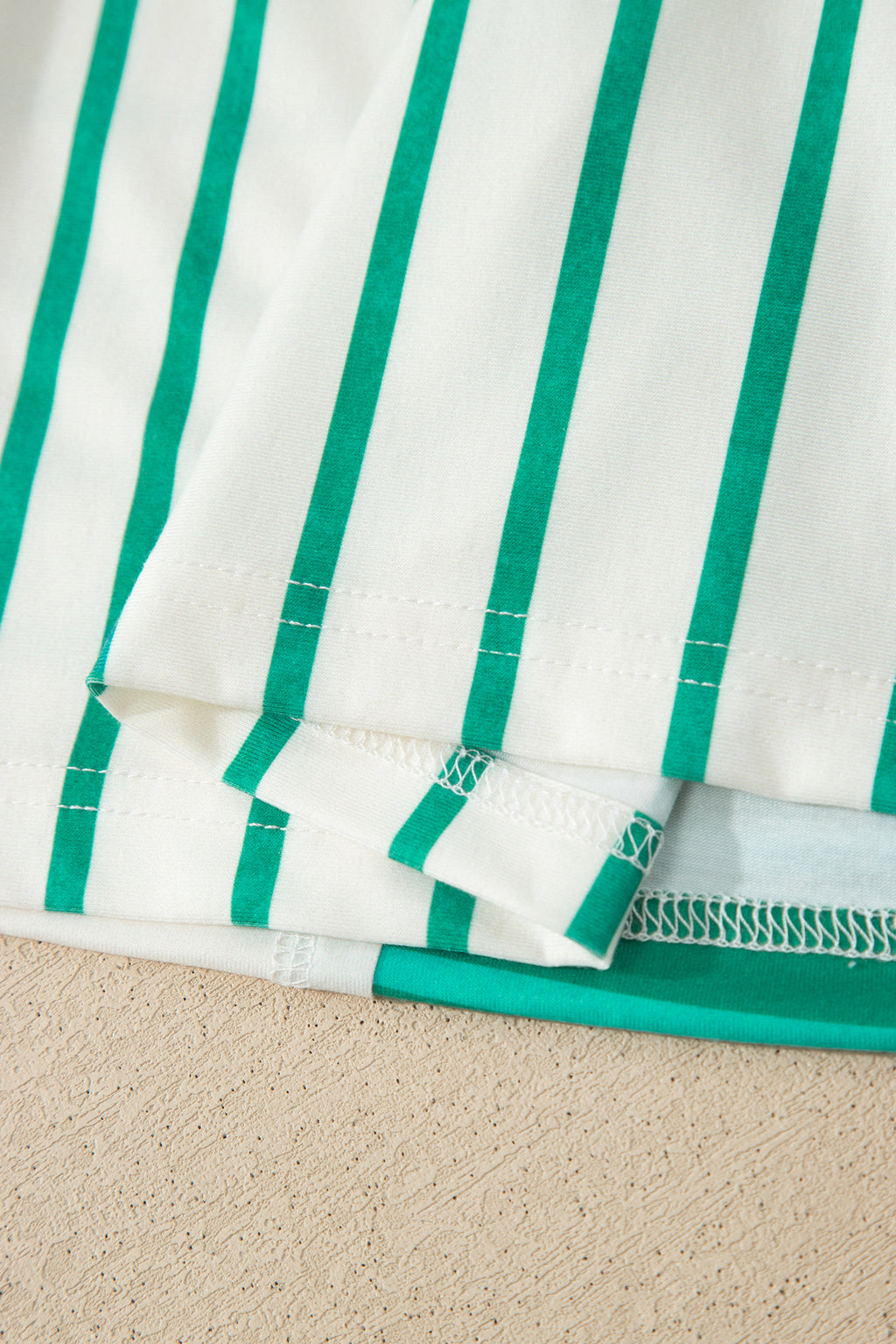 Stripe Colorblock 3/4 Sleeve Loose Top