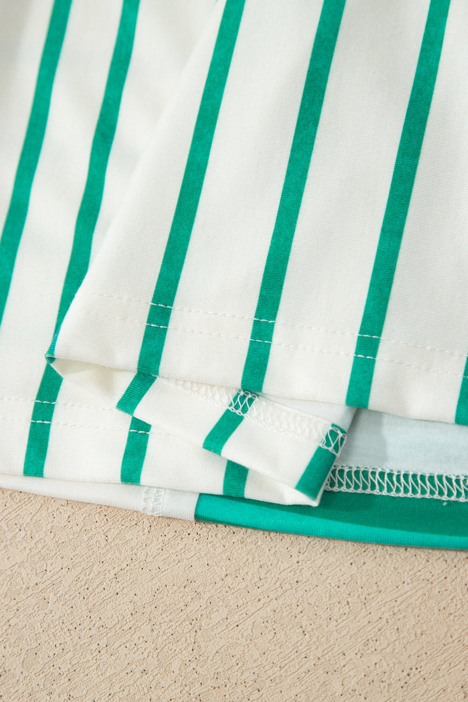 Stripe Colorblock 3/4 Sleeve Loose Top