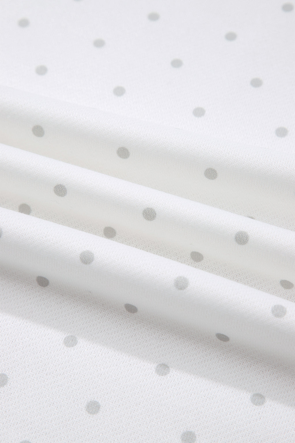 White Polka Dot Print Side Stripe Two Piece Set