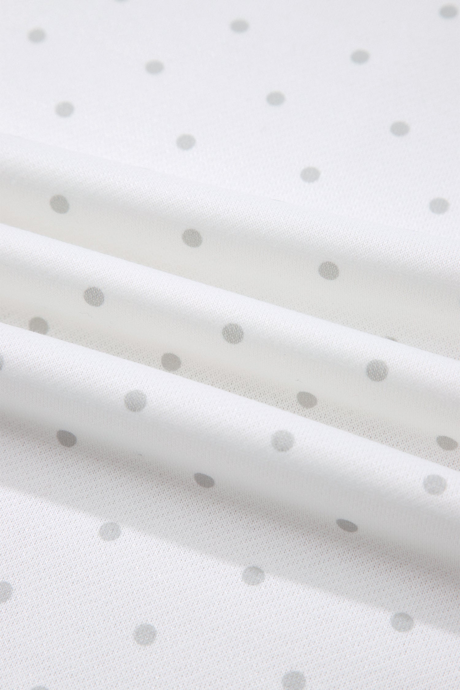 White Polka Dot Print Side Stripe Two Piece Set