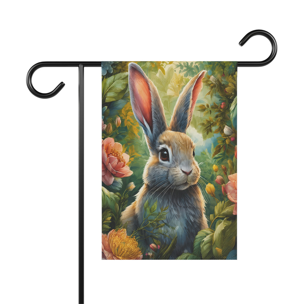 Whimsical Garden Bunny Flag