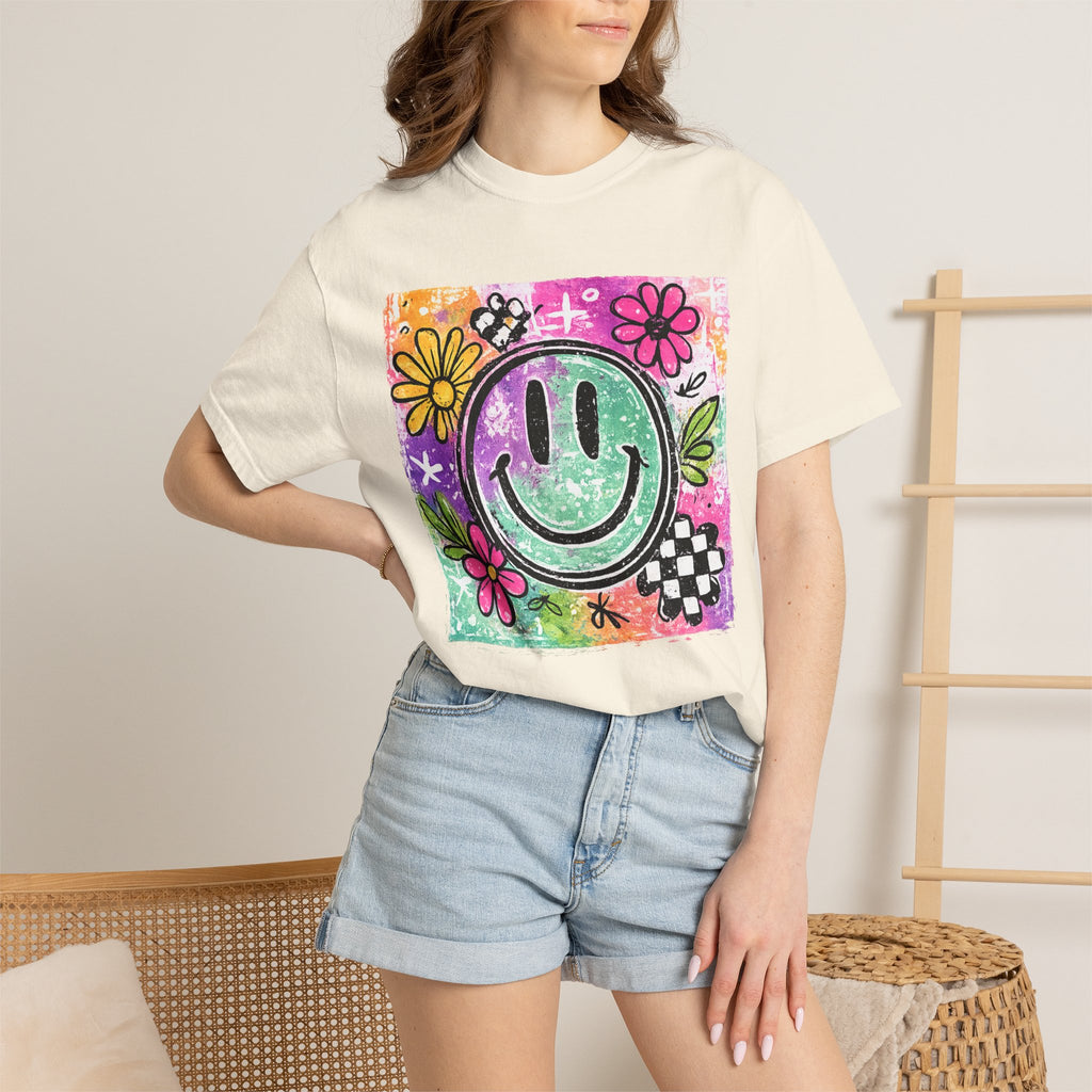 Smiley Flower Graphic T-Shirt