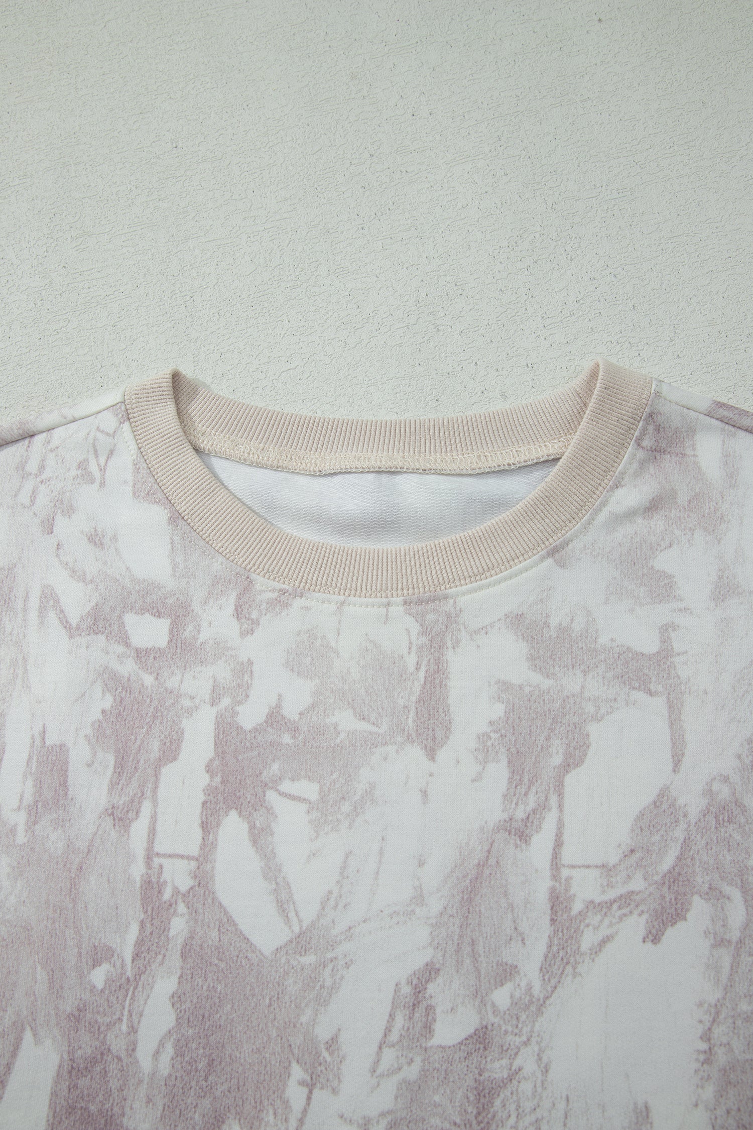 Gray Woodland Camo Print Raw Edge Cropped Set