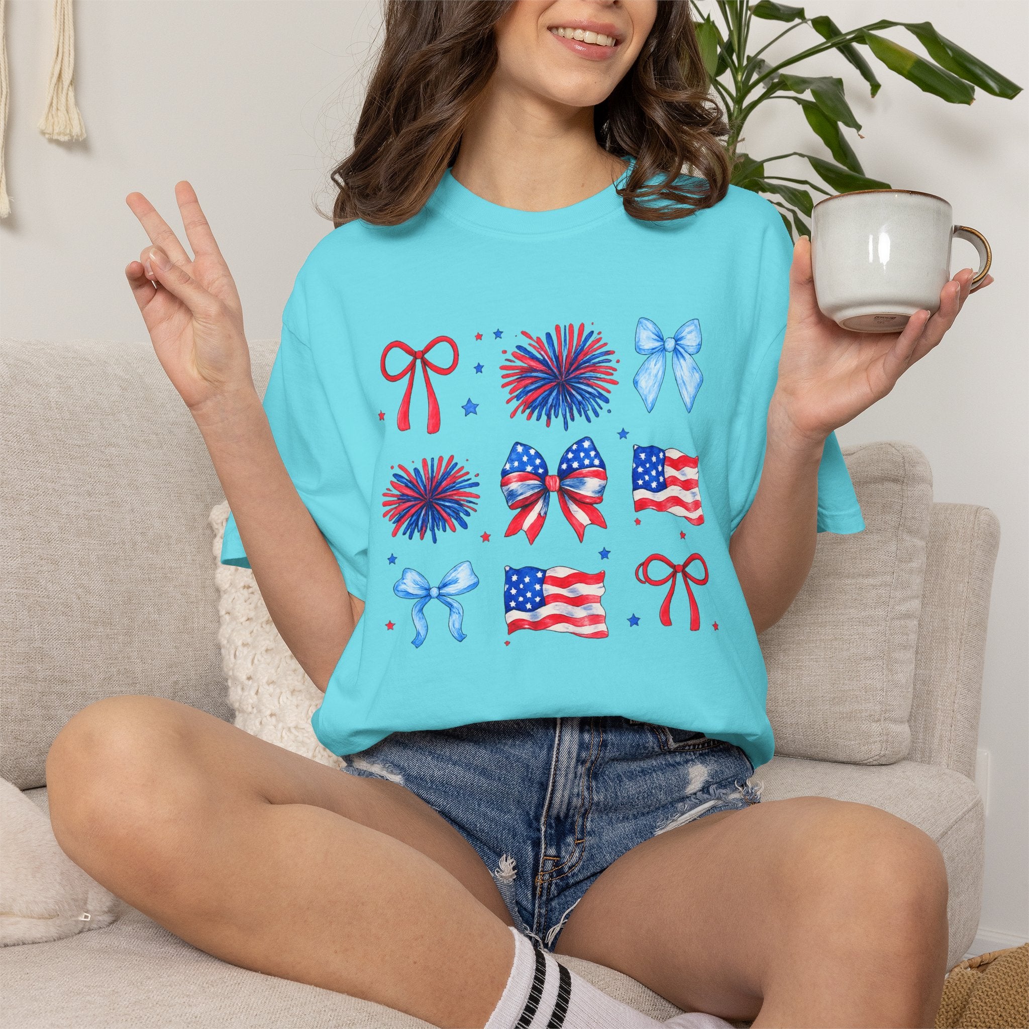 Patriotic Fourth of July Icons T-Shirt