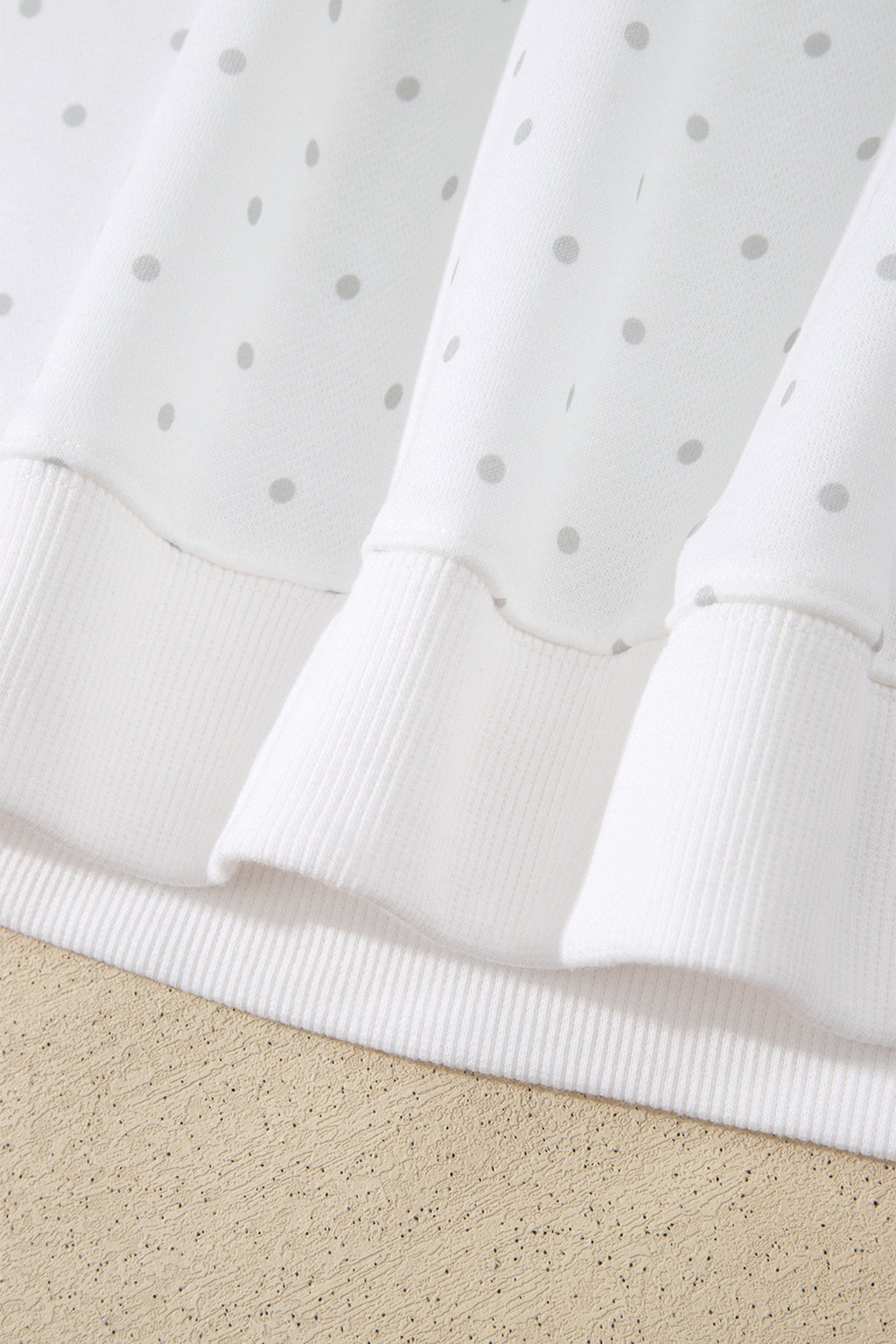 White Polka Dot Print Side Stripe Two Piece Set