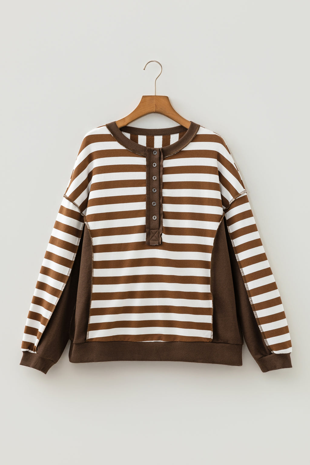 Brown Stripe Long Sleeve Top