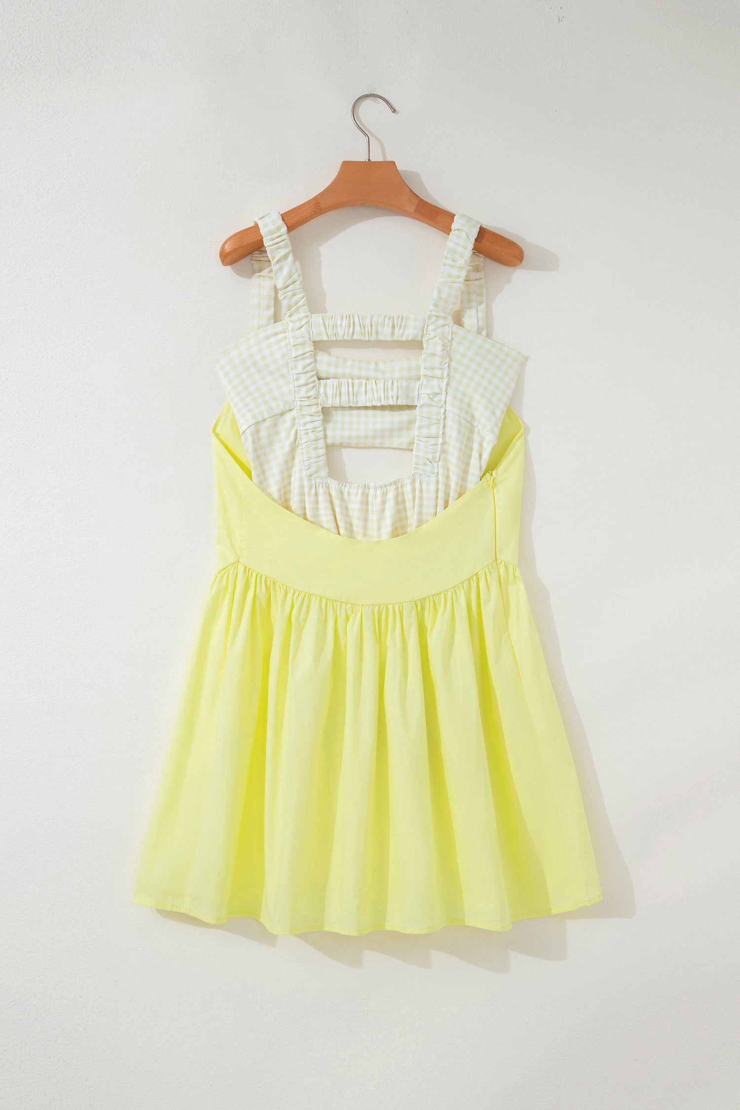 Gingham Contrast Patchwork Loose Mini Dress