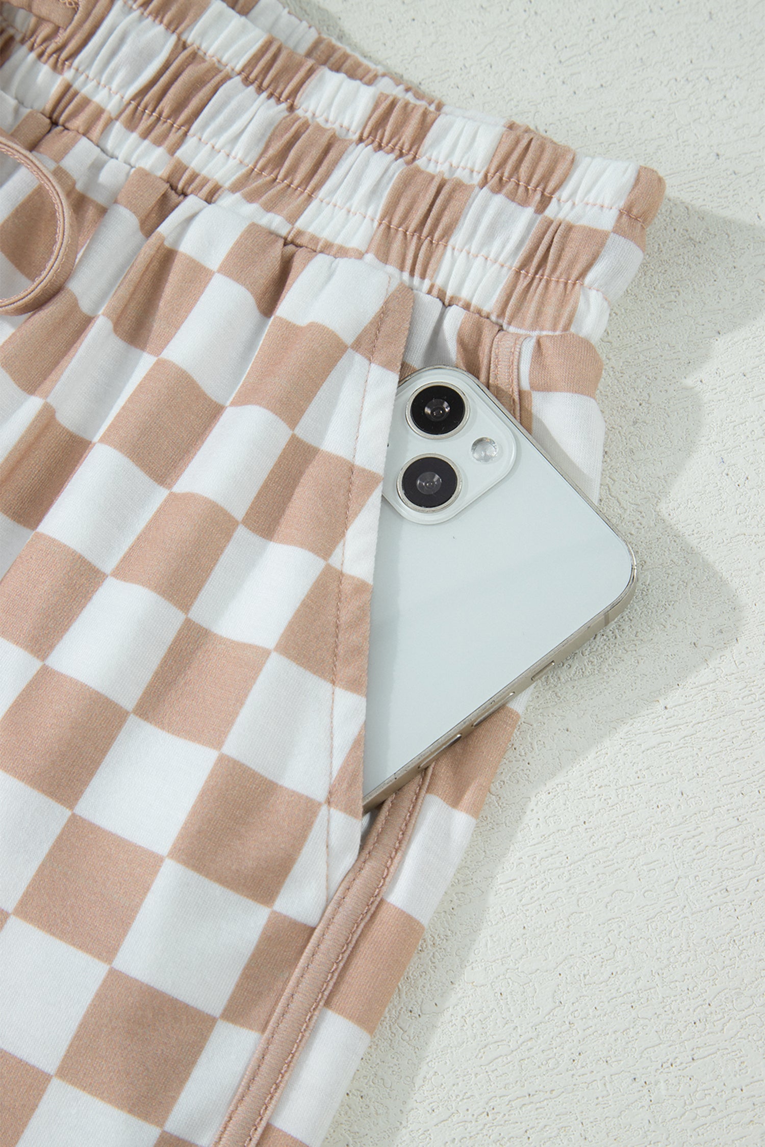 Double Checkered Print Shorts