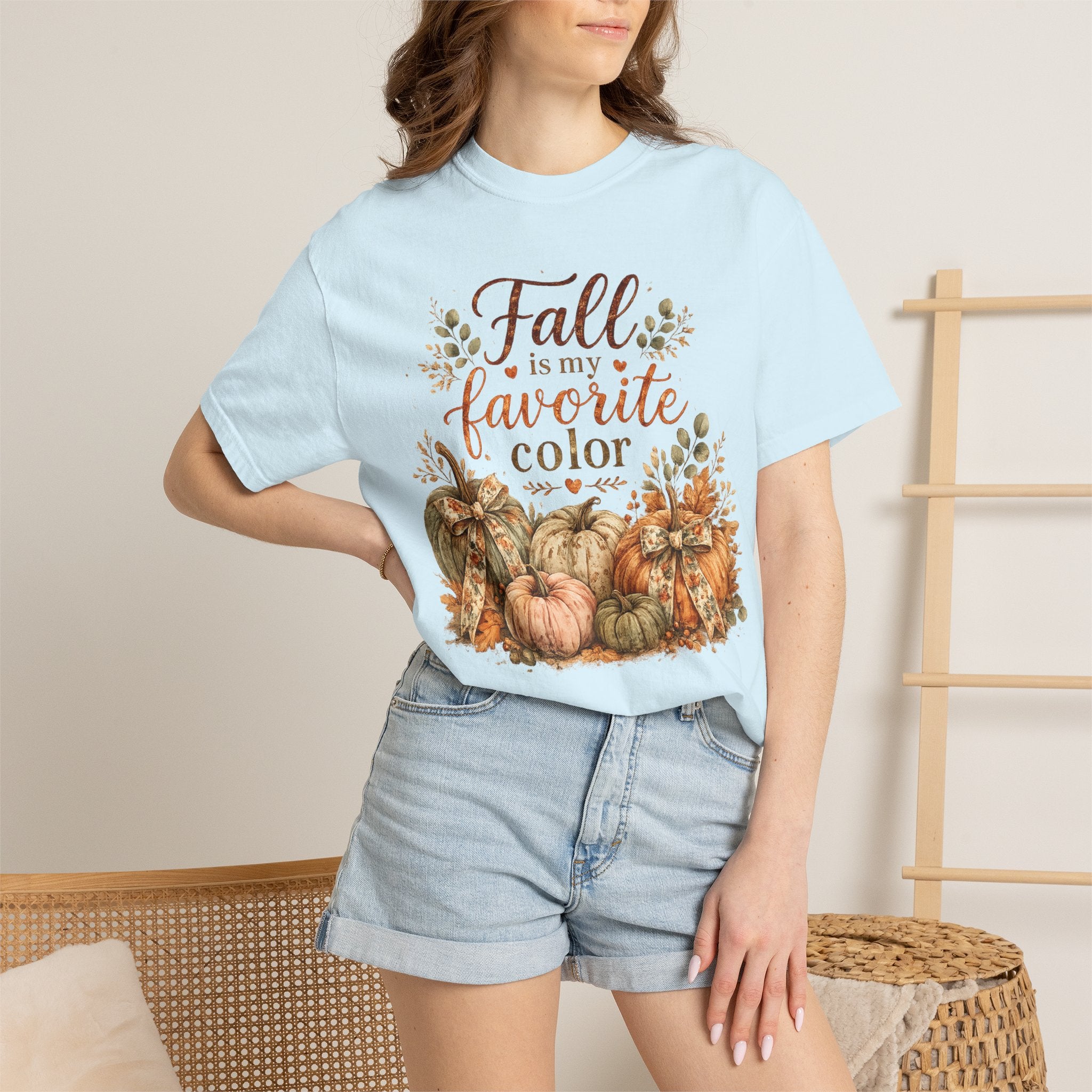 Fall Is My Favorite Color T-Shirt — Pumpkin & Autumn Leaves Tee