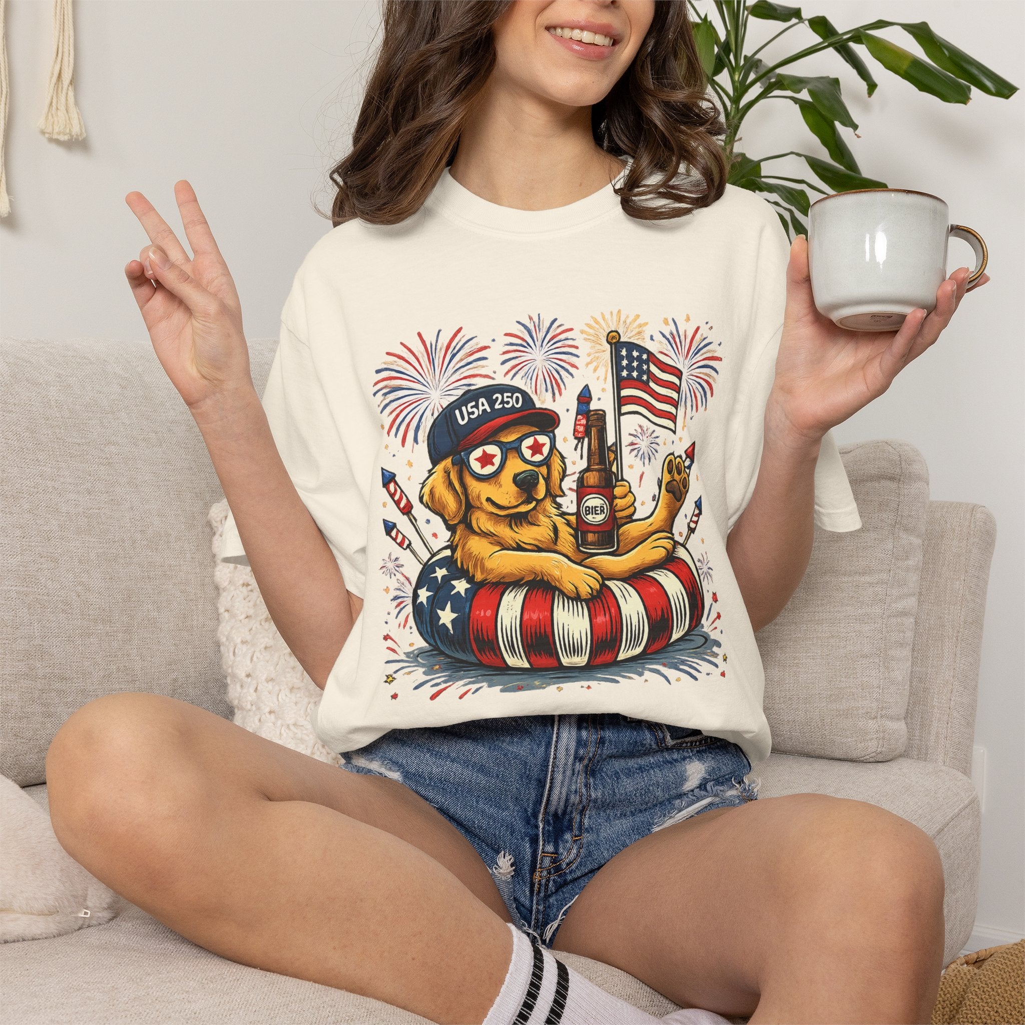 Patriotic Summer Dog T-Shirt