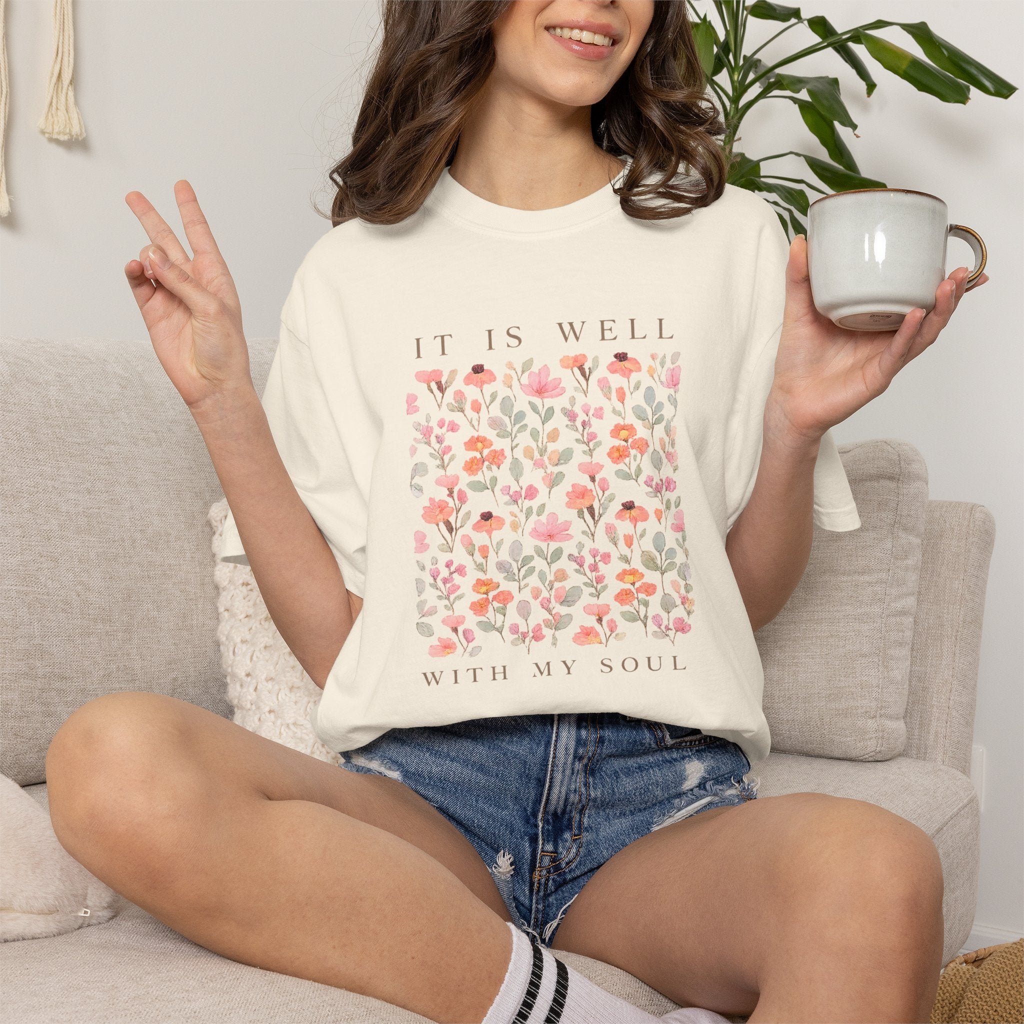 It Is Well With My Soul Floral T-Shirt
