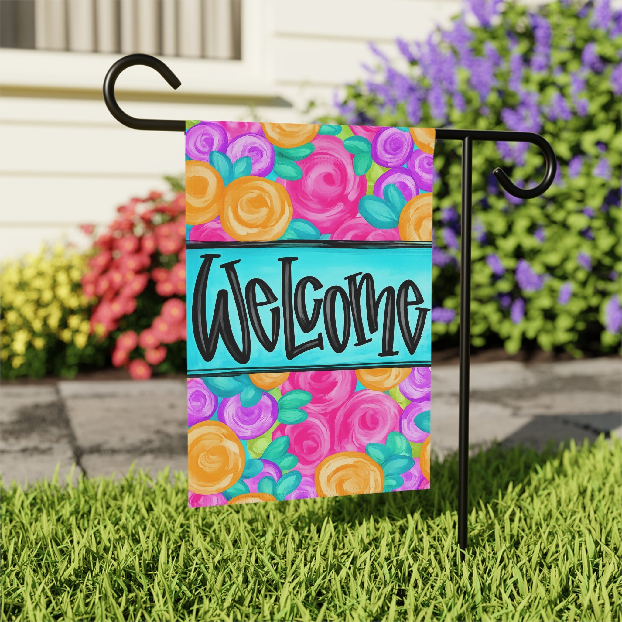 Welcome Floral Garden Flag