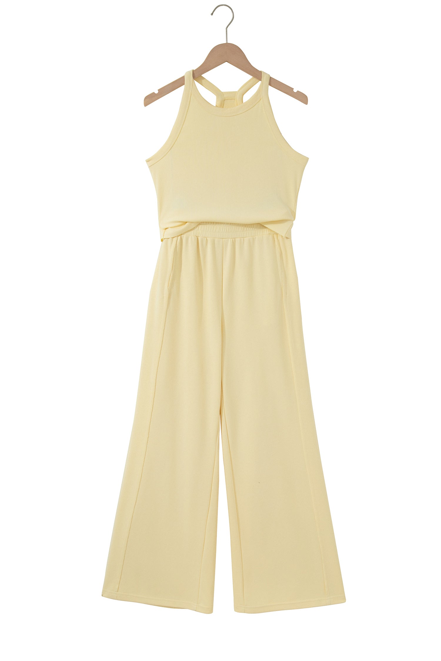 Ribbed Tank Top and Sweatpants Set