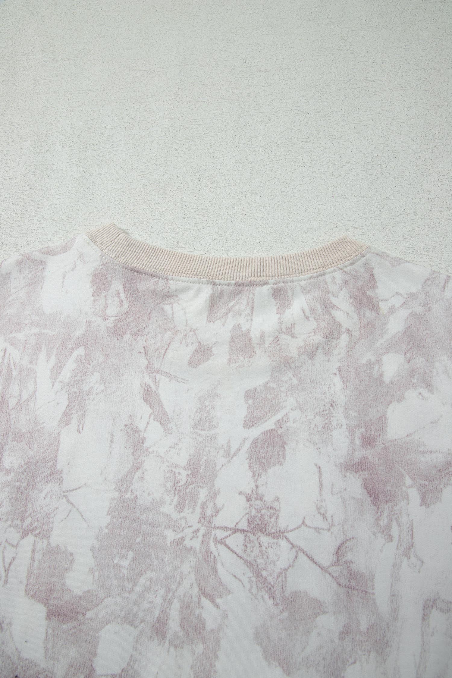 Gray Woodland Camo Print Raw Edge Cropped Set