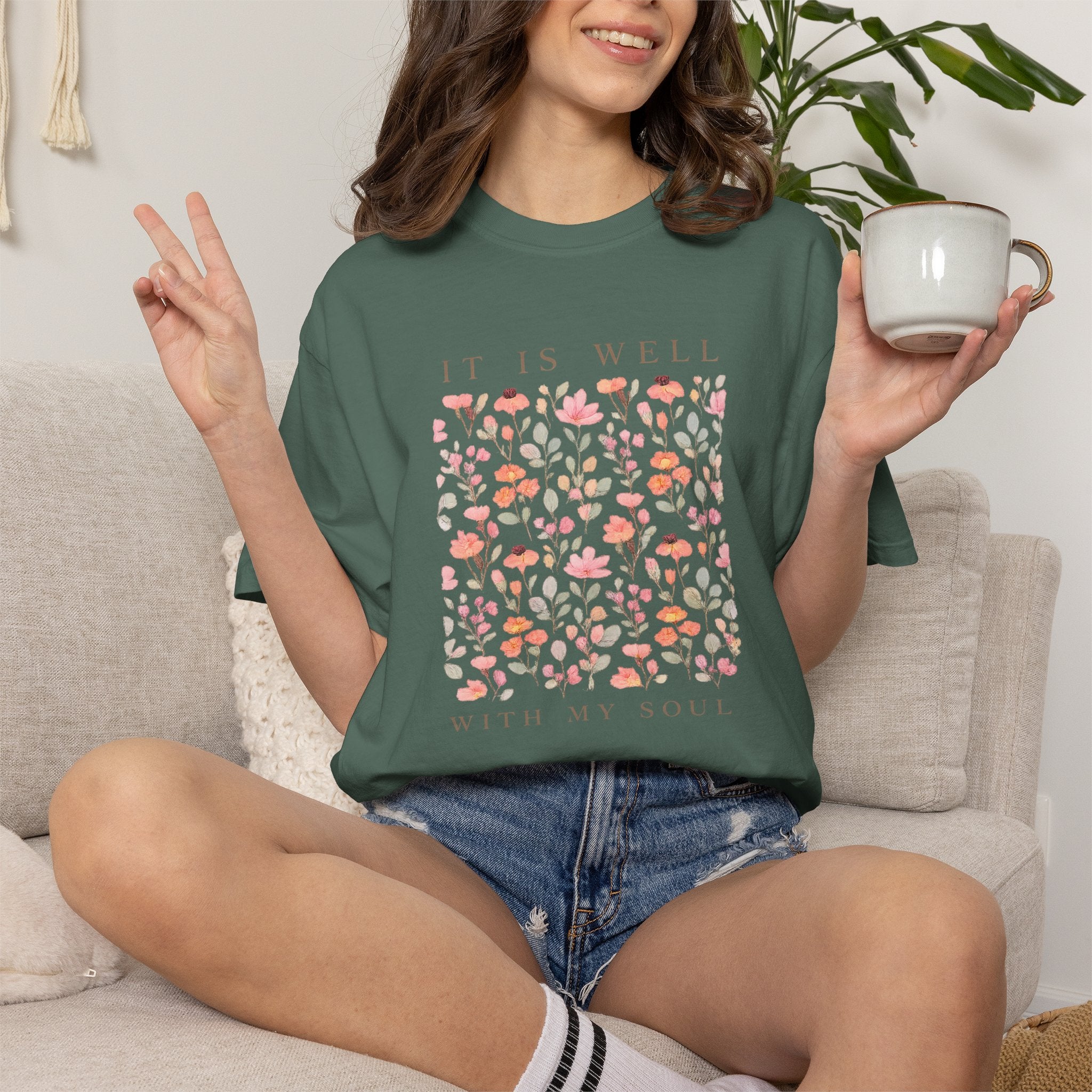 It Is Well With My Soul Floral T-Shirt