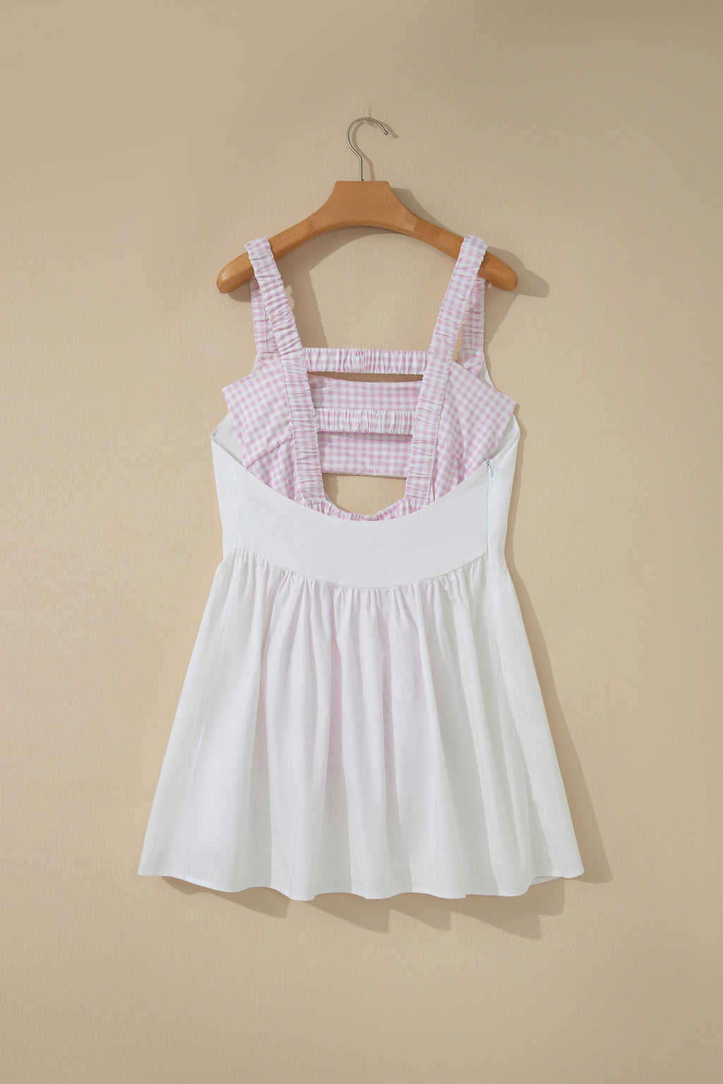 Gingham Contrast Patchwork Loose Mini Dress