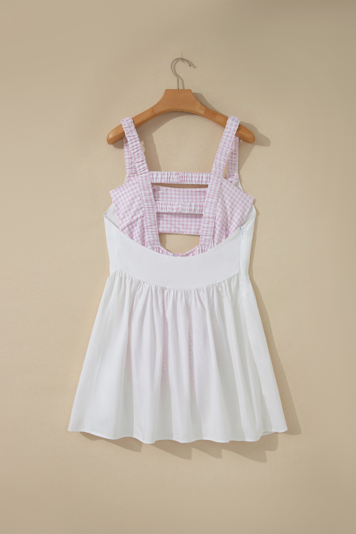 Gingham Contrast Patchwork Loose Mini Dress