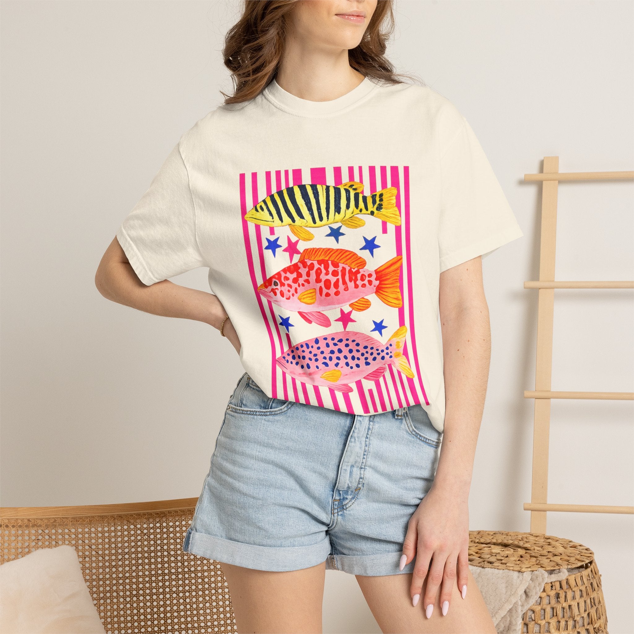 Fish Stripe Graphic T-Shirt