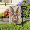 Floral Halo Bunny Garden Flag