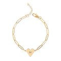 Engravable Paperclip Heart Bracelet – Personalized Initial Heart Chain