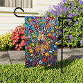 Colorful Floral Rabbit Garden Flag