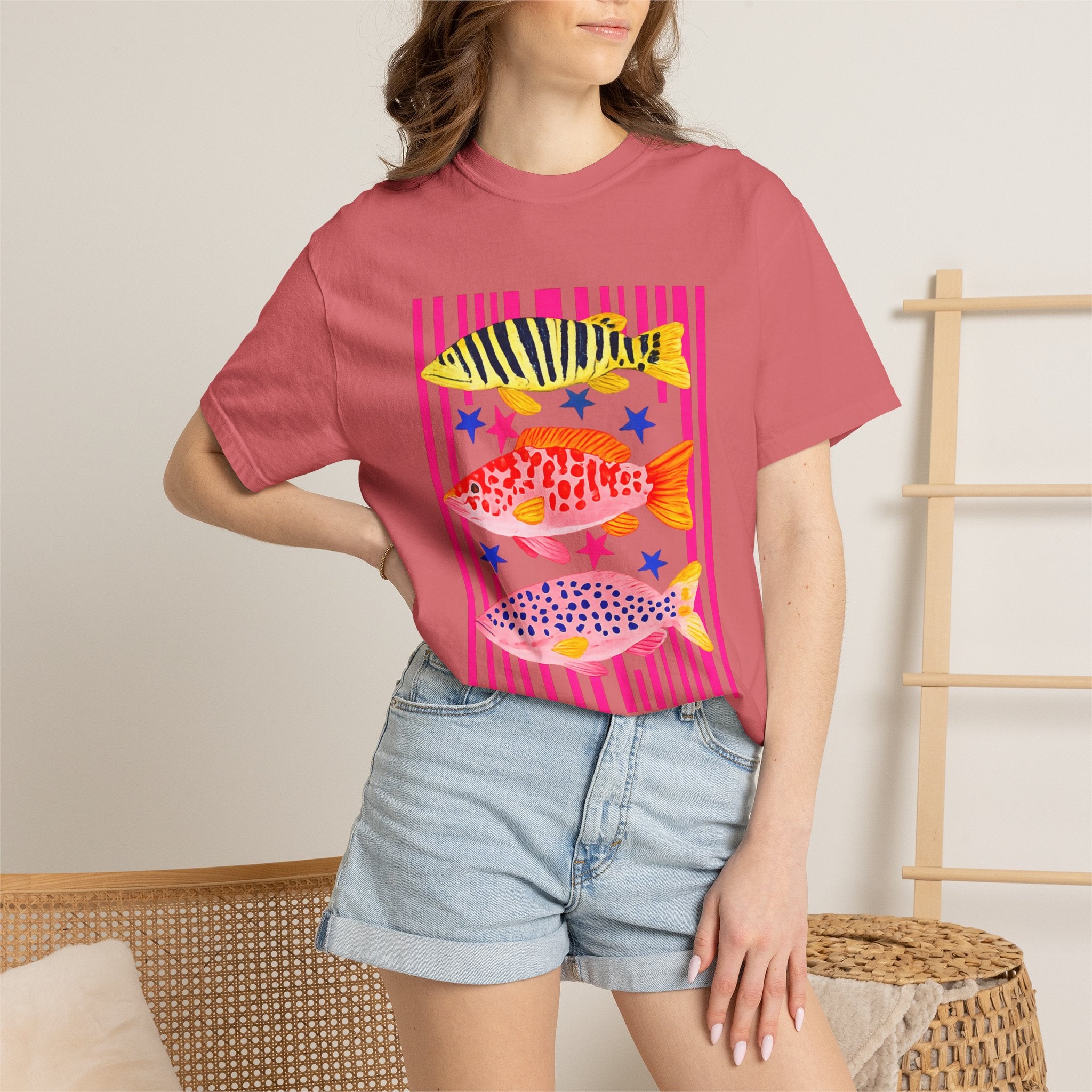 Fish Stripe Graphic T-Shirt
