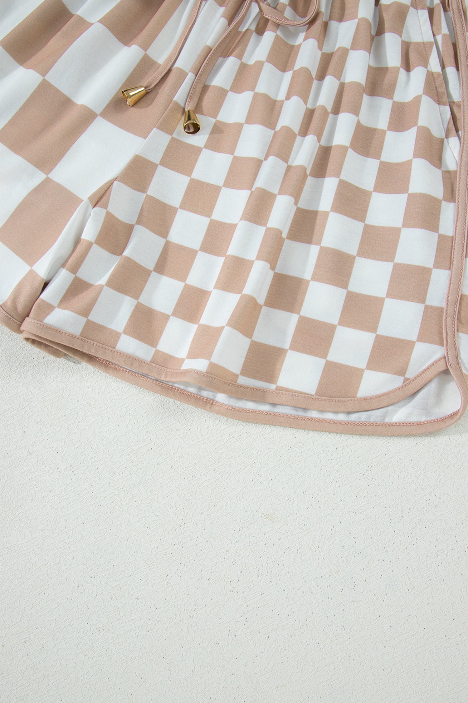 Double Checkered Print Shorts