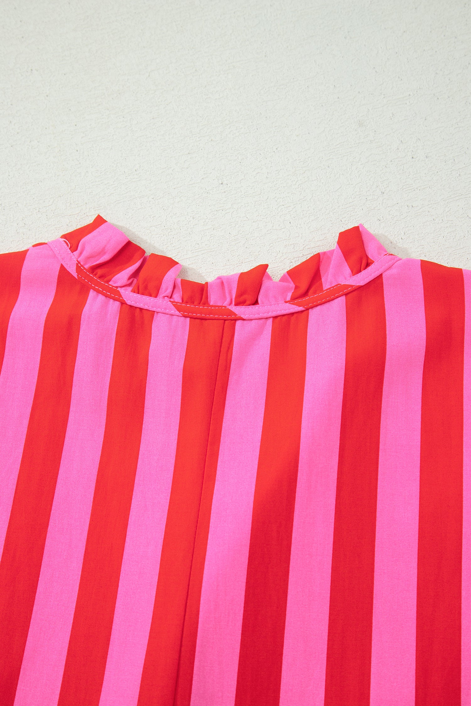 Stripe Collar Button Neck Short Sleeve Curvy Mini Dress