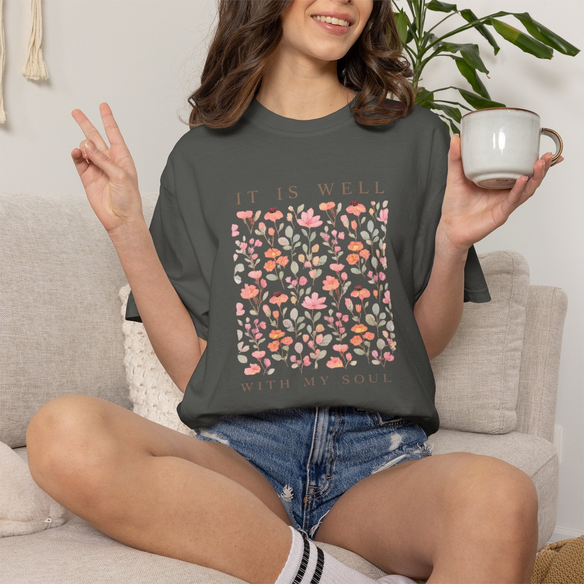 It Is Well With My Soul Floral T-Shirt
