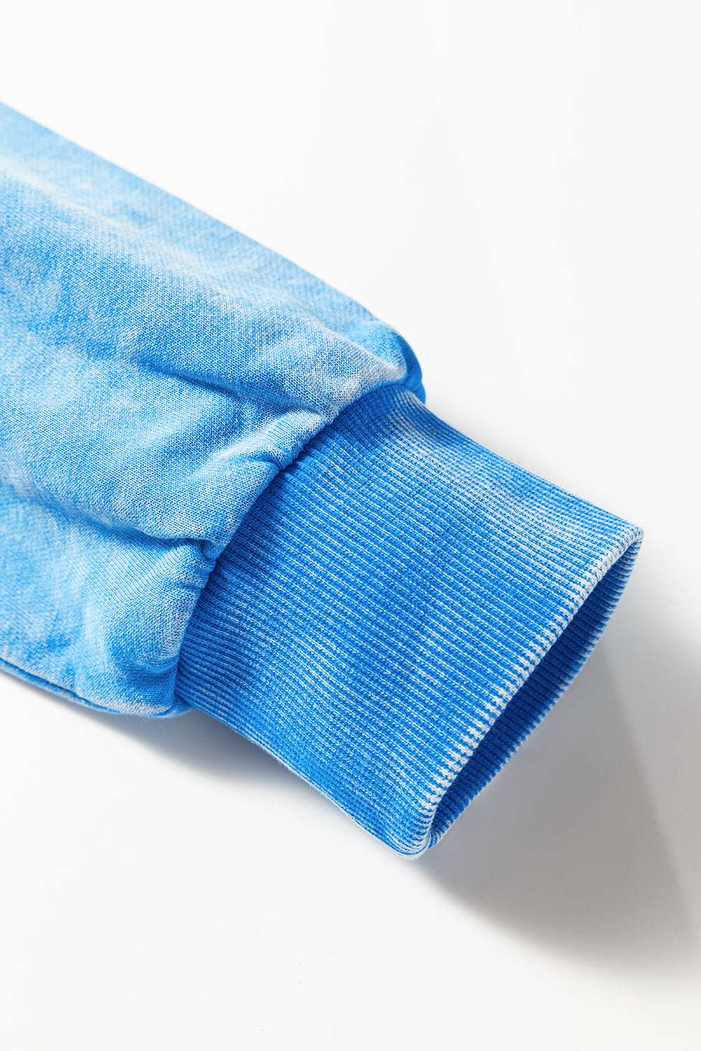 Blue Mineral Wash Raw Seam Double Patched Pocket Sweatshirt